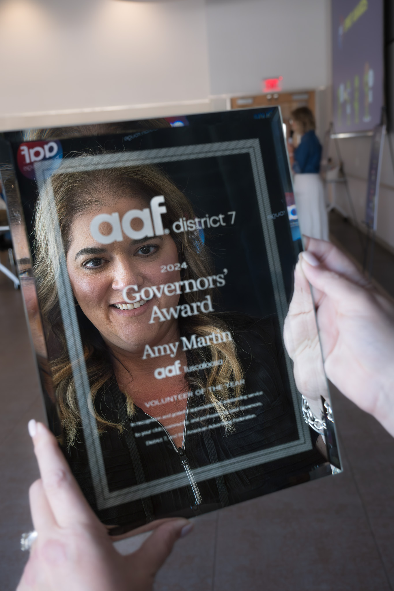 Amy Martin with her Governor's Award